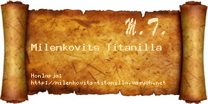 Milenkovits Titanilla névjegykártya